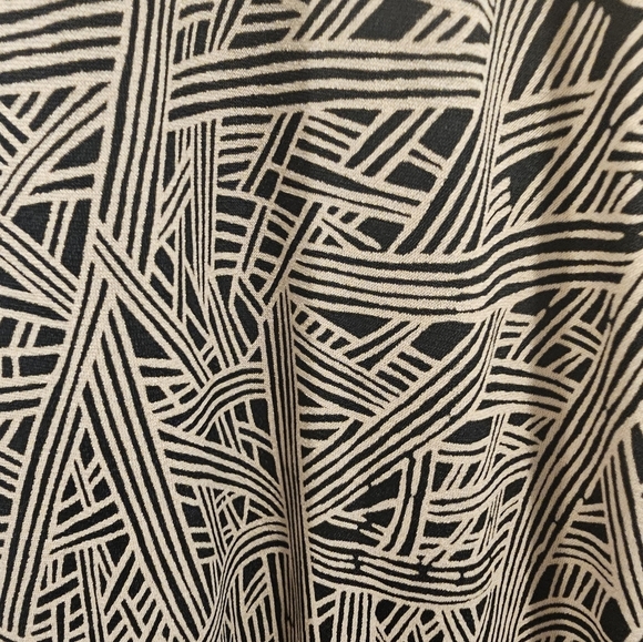 Max Studio Woman Abstract Faux Wrap Dress Black Tan Midi Sleeveless Size XL/1X - Picture 3 of 8